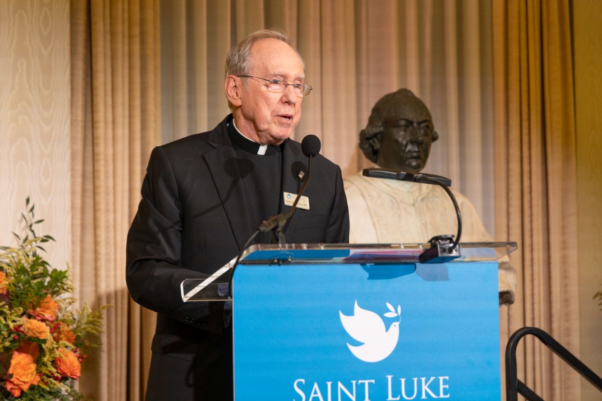 Rev. Quinn Conners, O.Carm., Ph.D., Saint Luke Institute Interim President & CEO, addresses those gathered for the 2024 Annual Benefit.